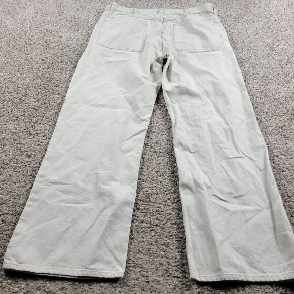 Vintage Gap Worker Jeans Men’s 36X30 Beige Cotton Denim Straight Painter - Picture 6 of 9